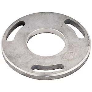 CROSO Bodenplatte mit 3 Langlöchern, ø 100 mm, Loch ø 43 mm,Edelstahl V2A