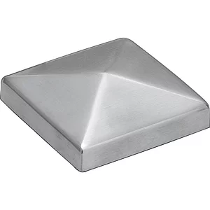 Pfosten-Abdeckkappen für Holzpfosten 50 x 50, Edelstahl geschliffen V2A