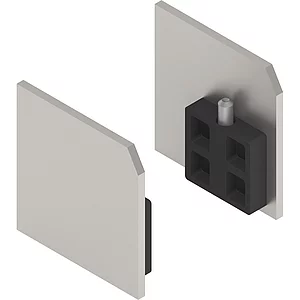 SOLIDO 100 Abdeckkappen-Set zu Wand-Montageprofil Edelstahl-Effekt