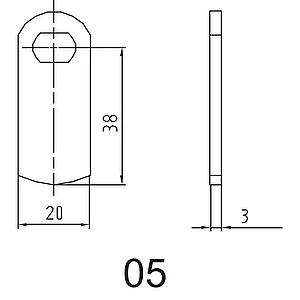 ASSA ABLOY Sperrnase für Elektronisches Schrankschloss Sense+PIN, Nr.5, gerade