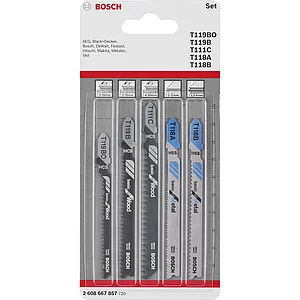 BOSCH Stichsägeblatt-Set Holz Metall Einnockenschaft 5-teilig