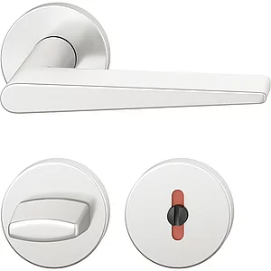 FSB Drückergarnitur 12 1005 ASL auf Rosette WC DIN, Aluminium silber eloxiert