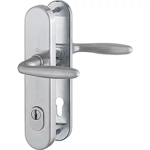 SH-Drückergarnitur VERONA-auf Schild PZ92, 67-77, mit Kzs., Edelstahl