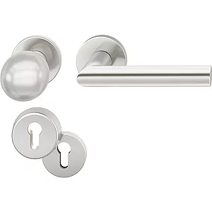 FSB Haustürwechselgarnitur 12 1076, Aluminium silber eloxiert
