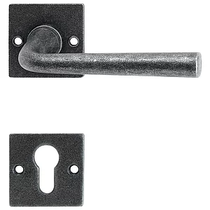 HALCÖ Drückergarnitur SÖLL - auf Rosette PZ, TS-50, schwarz passiviert