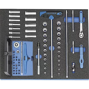 GEDORE Steckschlüssel-Satz 1/4" 2005 CT2-D 20 in 2/4 CT-Modul 67-teilig
