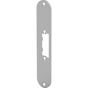 Schließblech f. Türöffner FGD m. Fallengleitdeckel,kurz rund,172x34x3, Edelstahl