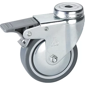 DÖRNER + HELMER Lenkrolle TPE Fadenschutz Feststeller 75 mm 50 kg Rückenloch