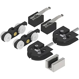 SOLIDO 100 Beschlagset Glas Punktbefestigung 12-12,76 mm Führung Edelstahl