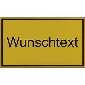 Leerschild inkl. zweizeiligem Text, Kunststoff gelb/schwarz