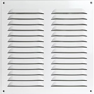 UPMANN Wetterschutzgitter aufschraubbar eckig 320x320 mm mit Mittelsteg weiß