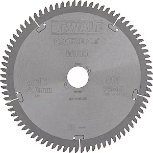 DEWALT Kreissägeblatt HW ø 216x2,6x30mm Z80 Trapezzahn/Flachzahn (TR/FZ) negativ