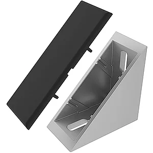 FATH Zinkwinkel 40 x 80 mm pulverbeschichtet alufarbig inkl. Abdeckkappe Nut 8