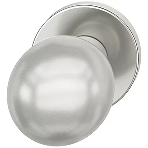 FSB Türknopf 23 0802 03400 ASL/AGL fest auf Rosette, Aluminium silber eloxiert