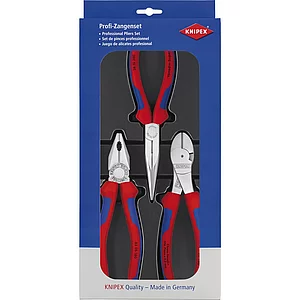 KNIPEX Zangenset 3-teilig Kombizange, Seitenschneider, Flachrundzange