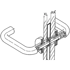 Drückerstift geteilt 72.3 R, -VK 9 mm, 19, 1-29 x 29, 1-39 mm, Stahl verzinkt