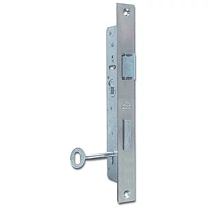 ROTO Rohrrahmenschloss Flachstulp m. Falle u. Riegel 851, DM 35, verzinkt silber
