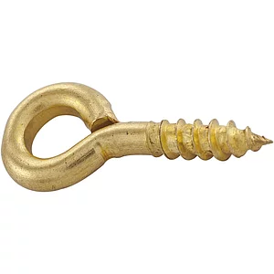 Ringschraube mit Holzgewinde 3,8x16 Stahl vermessingt