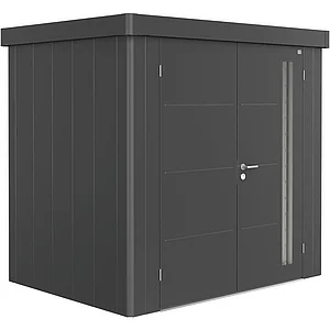 BIOHORT Gerätehaus Neo 1B dunkelgrau-metallic Doppeltür
