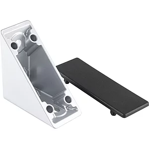 FATH Zinkwinkel I 40 x 80 mm pulverbeschichtet alufarbig inkl. Abdeckkappe Nut 8