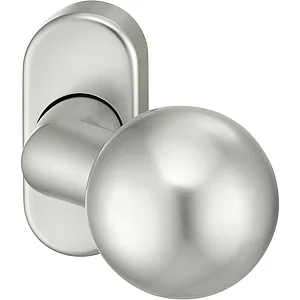 FSB Türknopf 07 0846 auf Rosette, Gewinde M12, Aluminium silber