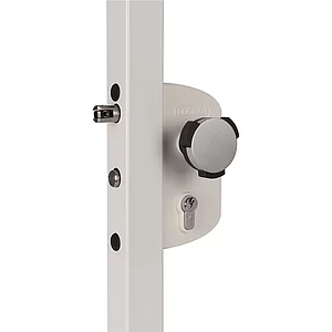 Gittertorschlossset LAKZ4i4i mit Türknopf Kidloc, für 40 mm Profile, Alu RAL6005