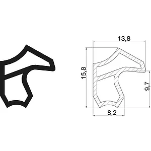 Stahlzargendichtung M 2246, Kunststoff rustikalbraun