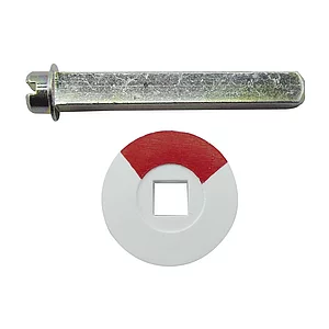 Notöffner f. WC-Langschilder u. Rosetten mit Sichtschlitz,Stahl gelb passiviert