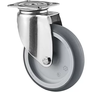 TENTE Lenkrolle Edelstahl Plattenbefestigung 100 mm 80 kg