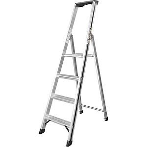 ALU-PRO Stufenstehleiter mit Plattform Type 70026 4 Stufen Länge 1,64 m