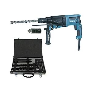 MAKITA Bohrhammer HR2630TX 800 Watt SDS Plus+17 tlg. Bohr-u. Meißelkassette