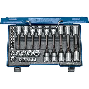 GEDORE Steckschlüssel-Satz 19TX 20 1/2"u. 1/4"vierkant Torx® 34-teilig