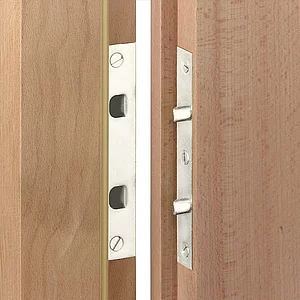 Türblattsicherung-Set, 140 x 24 x 3 mm eckig, Stahl verzinkt silberfärbig