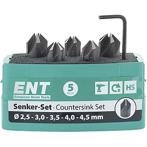 ENT Kegelsenker-Satz HSS-G 90 Grad ø 2,5 / 3 / 3,5 / 4 / 4,5 mm 5-teilig