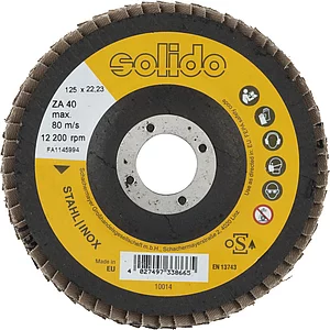 SOLIDO Schleiflamellenteller Zirkonkorund ø 125 mm Korn 40