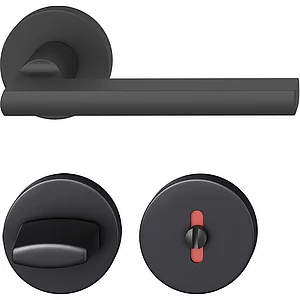 FSB Drückergarnitur 12 1035 ASL auf Rosette WC, schwarz matt