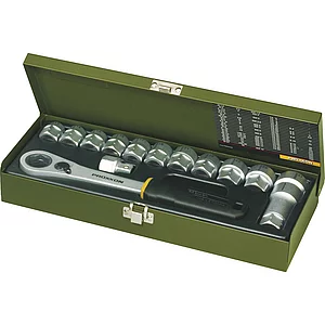 PROXXON Steckschlüssel-Satz 1/2"vierkant Einsätze 13-27 mm 14-teilig