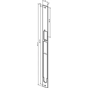 Distanzblech für Mediator Türöffner, 24 x 407,75 x 3 mm eckig