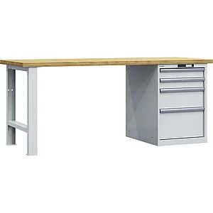 LISTA Werkbank 27x36E Multiplex 1500x750x840mm KEY Lock RAL7035 4 Laden 75kg