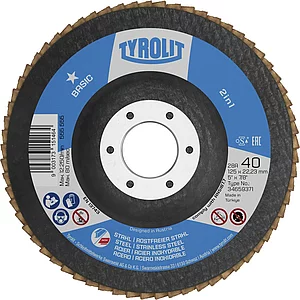 TYROLIT Schleiflamellenteller 2in1 Basic*gekröpft Ø 125 mm Korn 40 Form 27A