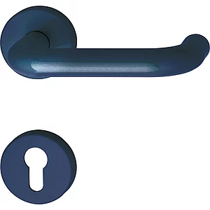 Drückergarnitur 111.20 R - auf Rosette PZ, 38 - 48, stahlblau