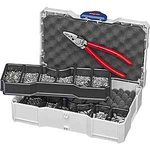 KNIPEX Crimpsortiment Aderendhülsen unisoliert im Systainer + Crimpzange