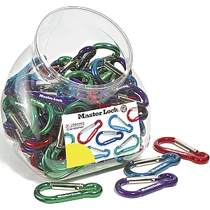 MASTER LOCK Stahlkarabiner 76 mm bunt, Box zu 100 Stk. SB