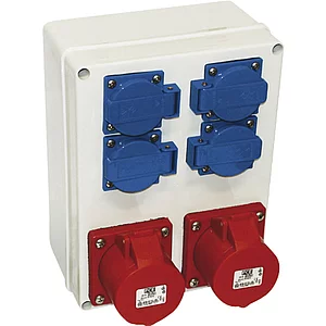 PCE Wandverteiler Schwaz 2x16 Ah/400 V/ 4x16Ah/250Volt IP44