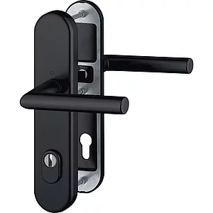 Sicherheits-Drückergarnitur AMSTERDAM, PZ88, Türstärke 67-77 mm, RC3, schwarz