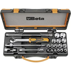 BETA Steckschlüssel-Satz 910A/C16 3/8"vierkant mit Umschaltknarre 21-teilig