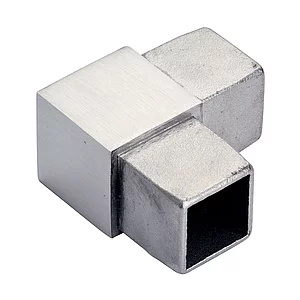 CROSO Eckbogen 90° für Vierkantrohr 40 x 40 x 2,0 mm, Edelstahl geschliffen V4A