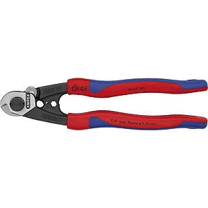 KNIPEX Drahtseilschere 9562 für Draht/Kabel bis 7mm, 2K-Griff, brüniert, L=190mm