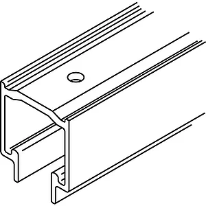 Laufschiene HAWA-Centerfold/Variofold 80/H, auf Maß, Aluminium farblos eloxiert