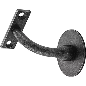Handlaufträger rund mit Stockschraube, Wandabstand 78 mm, schwarz passiviert